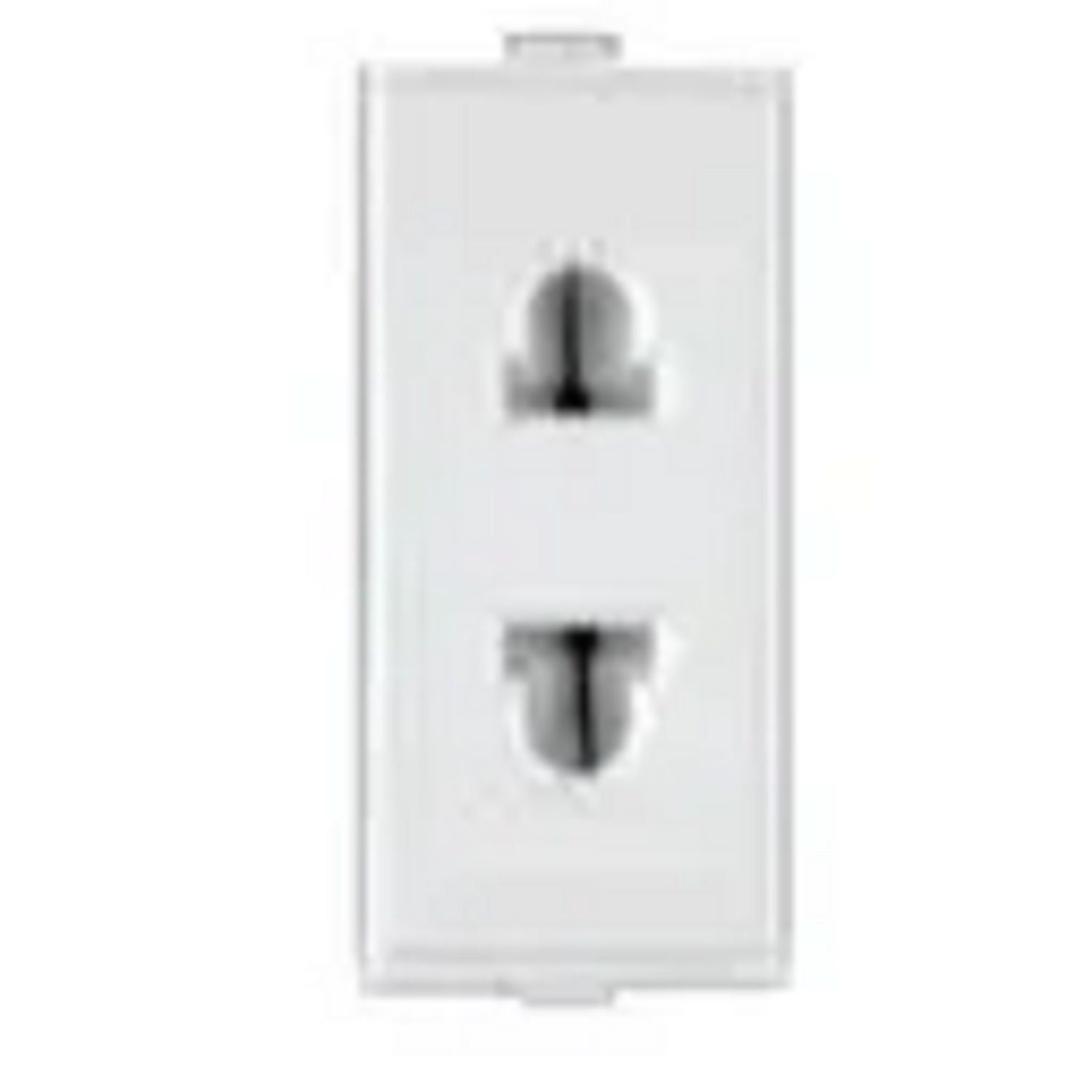 GreatWhite 6Amp, 2 Pin Socket with shutter ,1 Module, Fiana - White